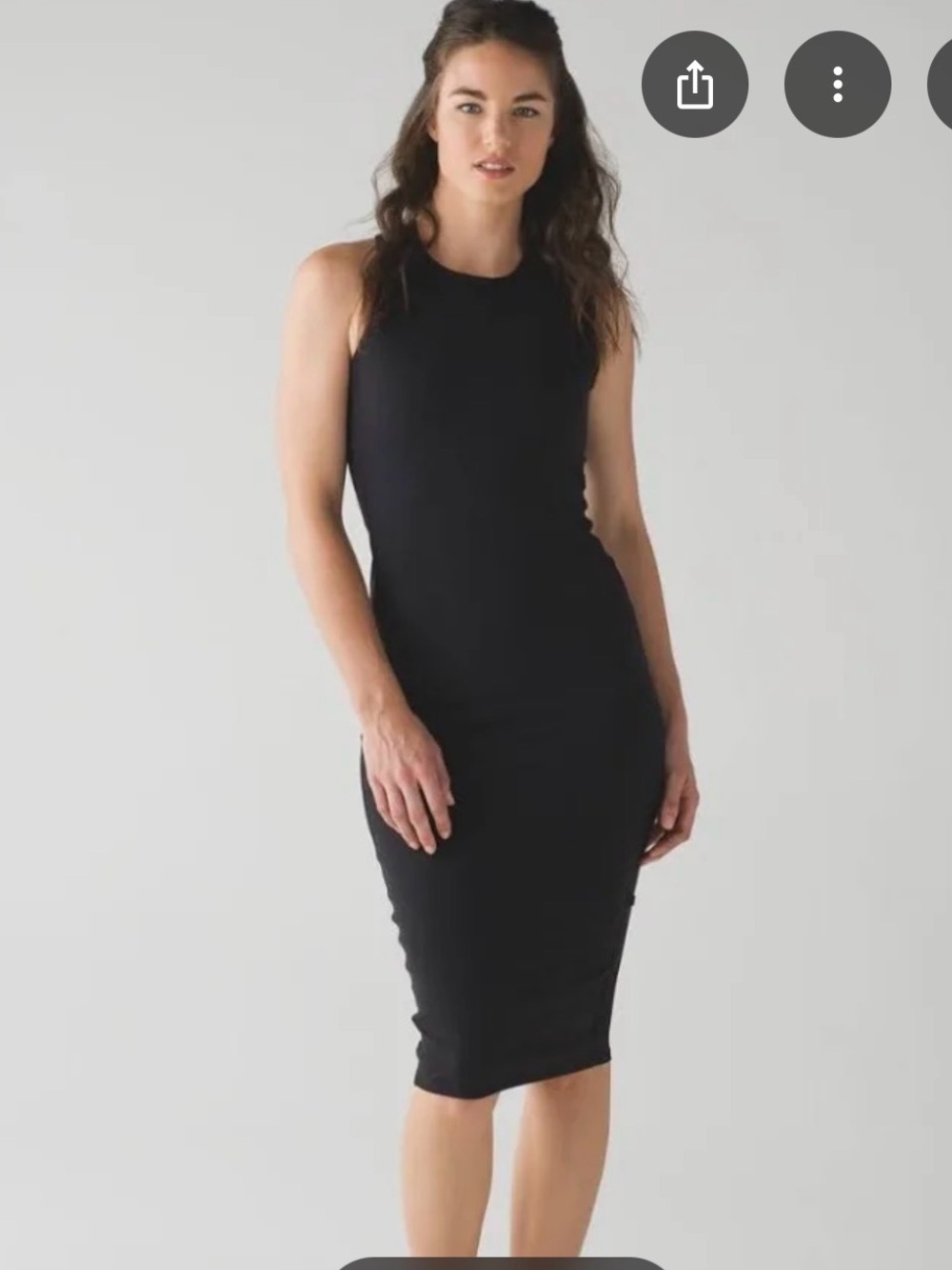 Lululemon Picnic Play Bodycon Black Crossback Midi dress Size 10